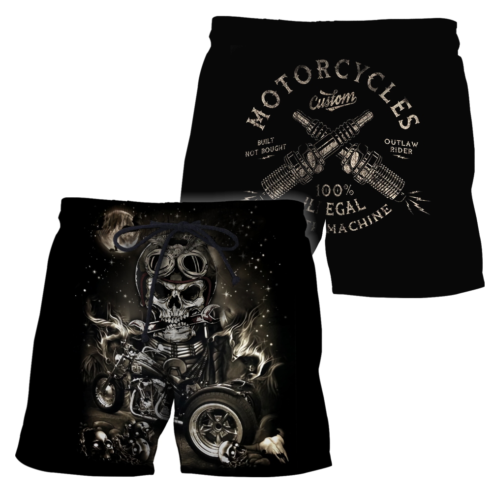 Customize Name Motorcycle Racing 3D All Over Printed Unisex Shirts Skull Chopper