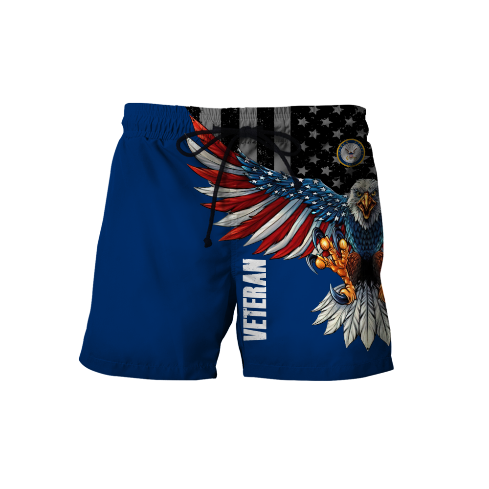 Custom name US Navy Veteran Eagle 3d printed shirts Proud Military