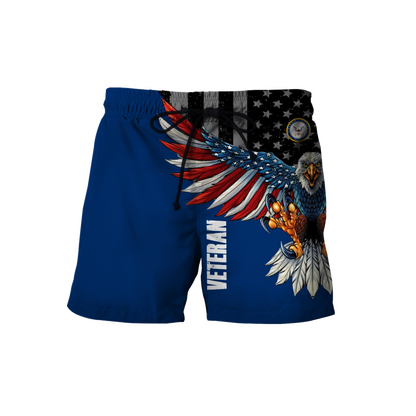 Custom name US Navy Veteran Eagle 3d printed shirts Proud Military