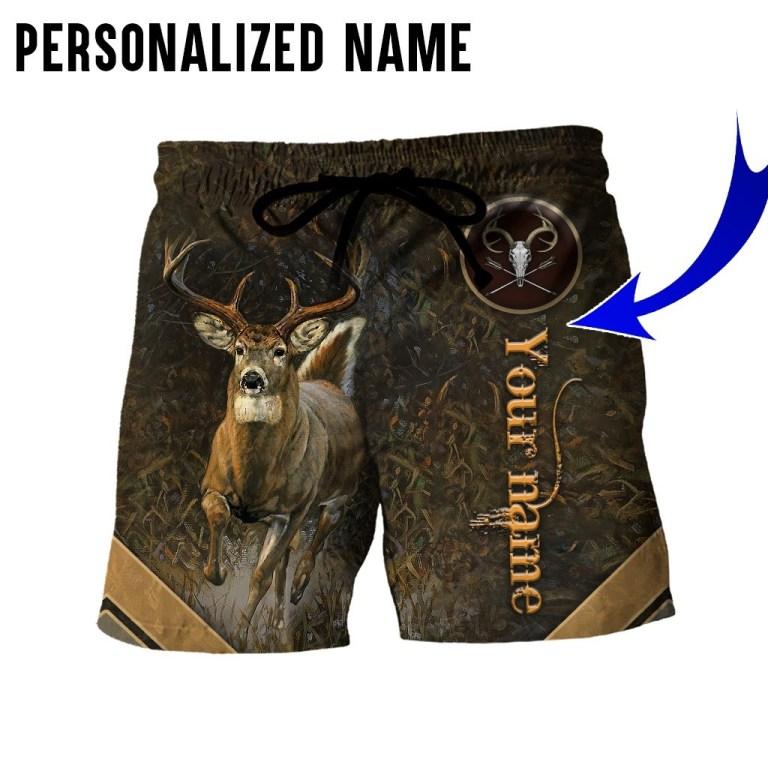 Personalized Name Deer Hunting 3D All Over Printed Unisex Shirts Brown Camo