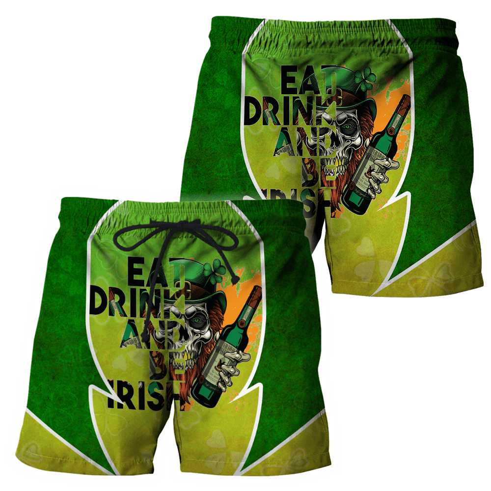 Happy St Patrick's Day Irish Skull 3D All Over Printed Unisex