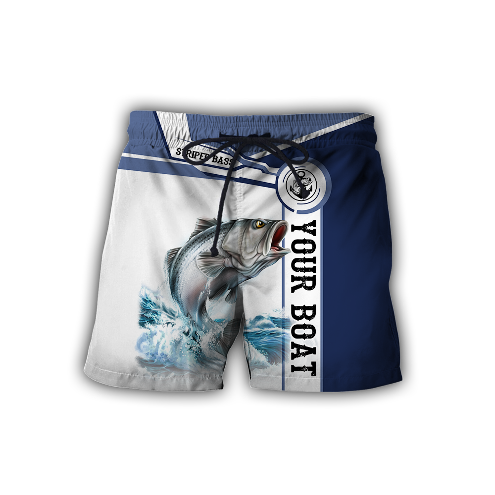 Custom name Striped Bass fishing Catch and Release 3D Design print shirts