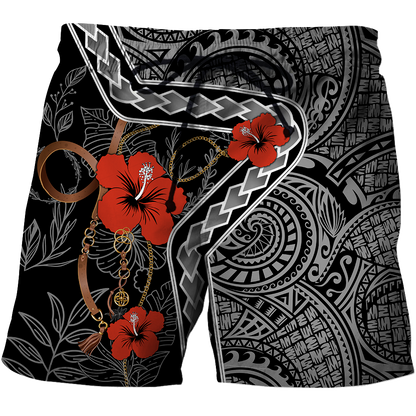 Amazing Polynesian Tattoo Hawaii Shirt Combo With Short