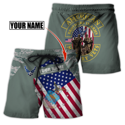 Custom name US Air Force Veteran Brothers in arms 3D print shirts Proud Military
