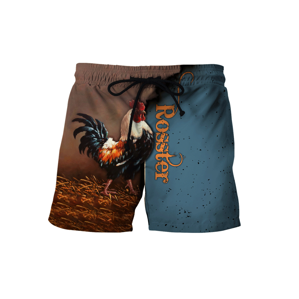 Rooster 3D All Over Printed Unisex Deluxe Hoodie ML