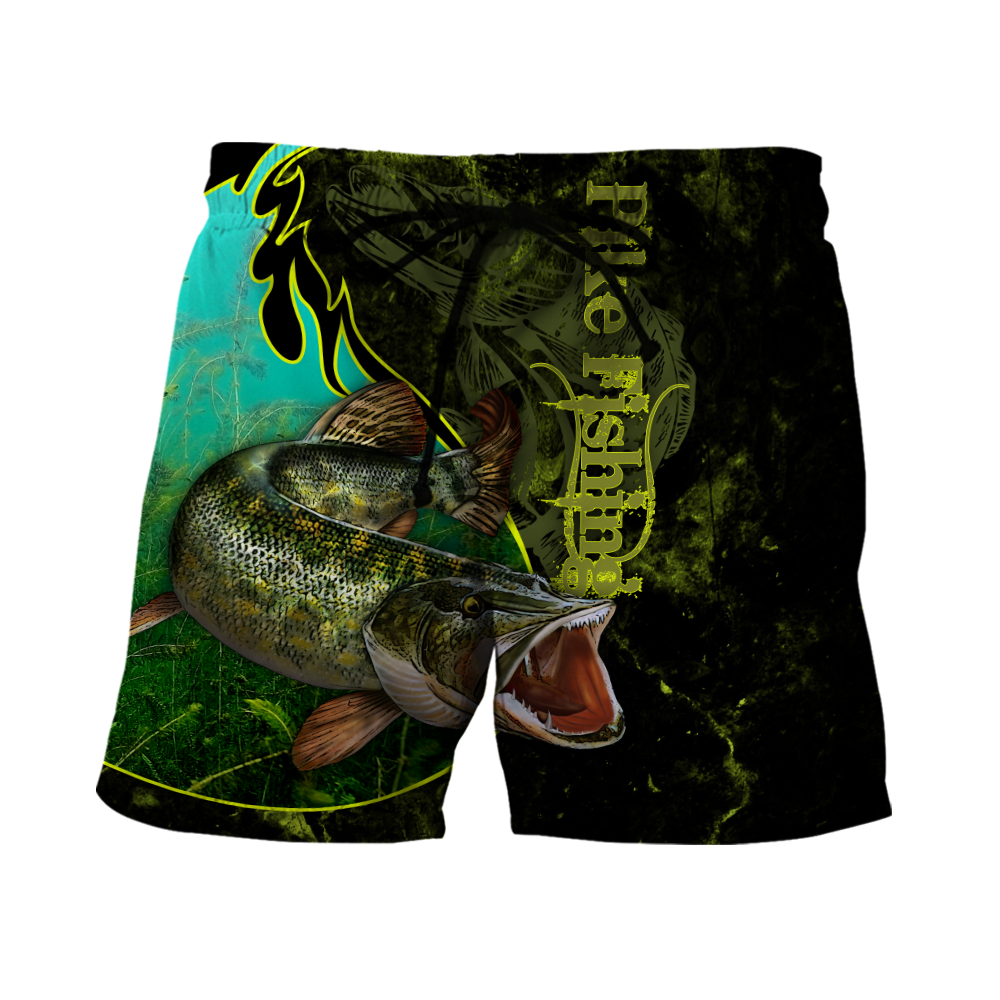 Northern Pike fishing underwater Yinyang camo 3d print shirts