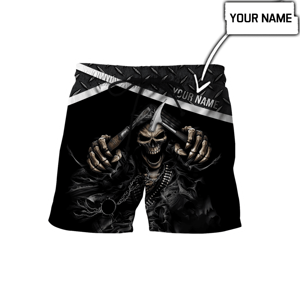 Personalized Name Carpenter 3D All Over Printed Unisex Shirts Metal Skull