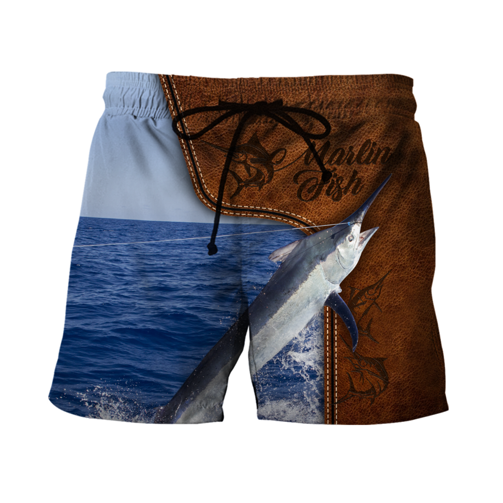 Marlin Fishing water camo Cosplay leather 3D print shirts