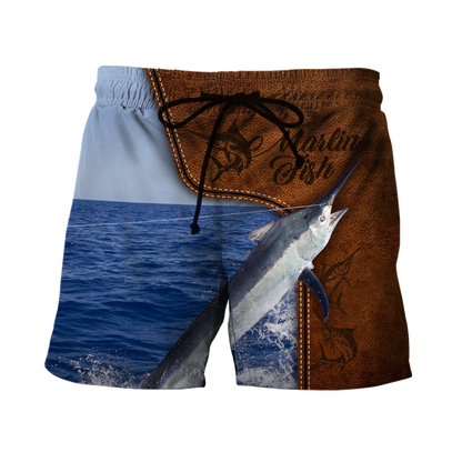 Marlin Fishing water camo Cosplay leather 3D print shirts