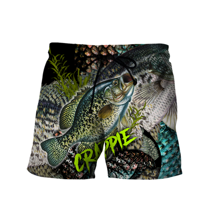 Custom name Crappie Fishing on skin 3D Design print shirts