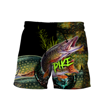 Custom name Northern Pike Fishing on skin 3D Design print shirts