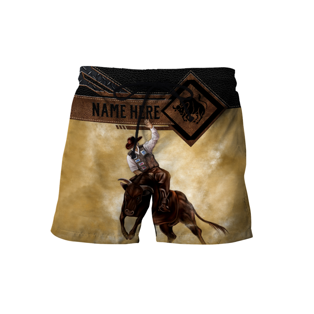 Personalized Name Bull Riding 3D All Over Printed Unisex Shirts Cowboy Up