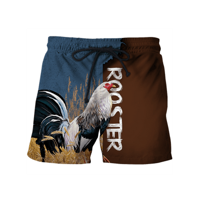Premium White Rooster 3D All Over Printed Unisex Shirts