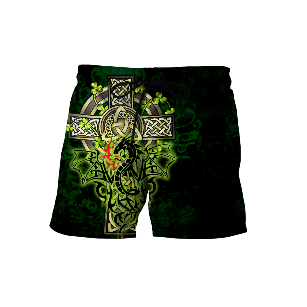 Premium Unisex Hoodie Irish Celtic Cross And Dragon ML