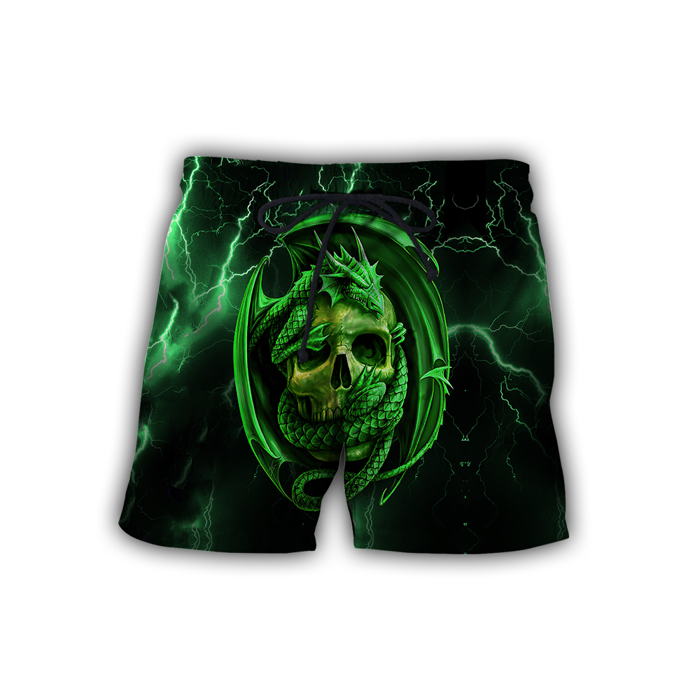 Dragon & skull green unisex hoodie NTN03042105