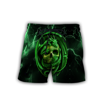 Dragon & skull green unisex hoodie NTN03042105