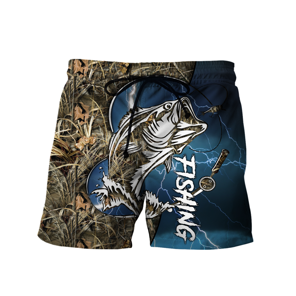 Custom name Bass fishing Sport - Blue ver 3D Design print shirts