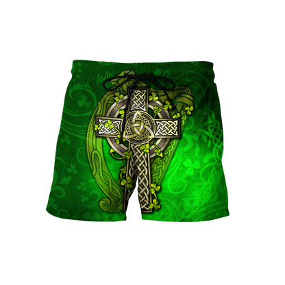 Premium Unisex Hoodie Irish St.Patrick  Celtic Cross And The Irish Harp ML