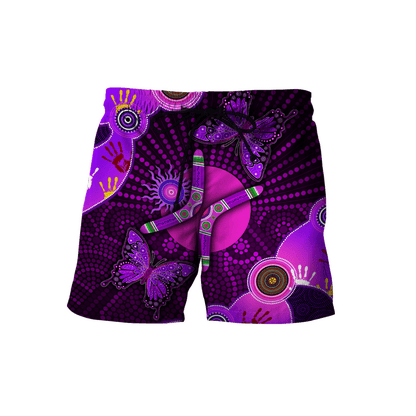Aboriginal Naidoc Week 2021 Purple Butterflies Combo T-Shirt Short