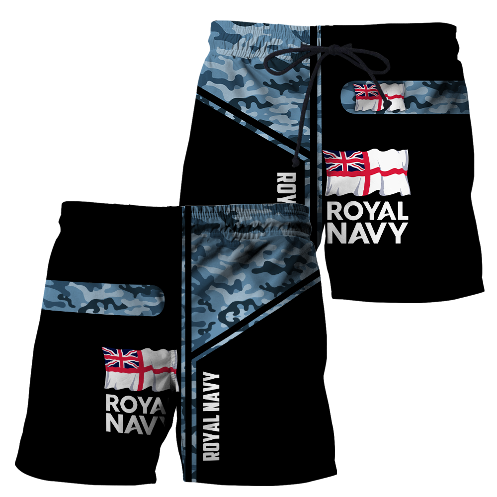 Custom name British Navy Camo 3D Design print shirts