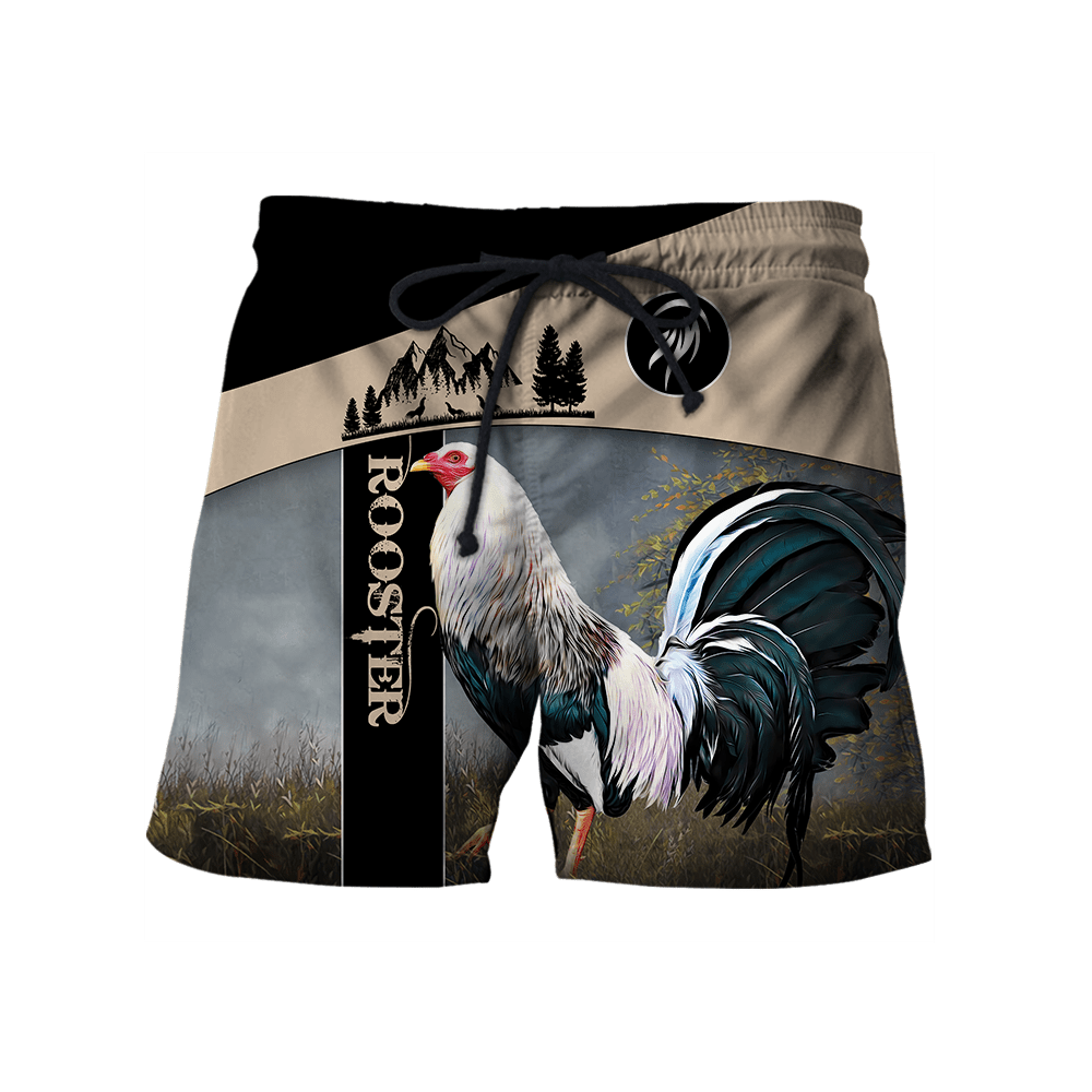 Premium White Rooster Farmer 3D All Over Printed Unisex Shirts