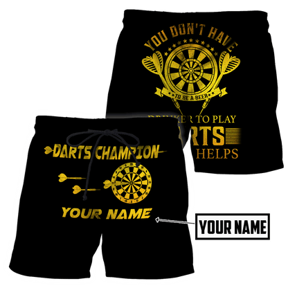 Darts Player No4 You Don't Have To Be A Beer 3D Printed Personalized Unisex Hoodie ML
