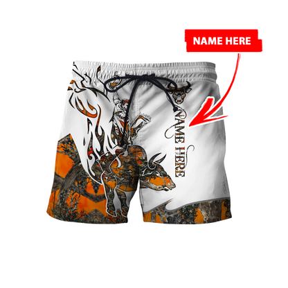 Personalized Name Bull Riding 3D All Over Printed Unisex Shirts Orange Tattoo