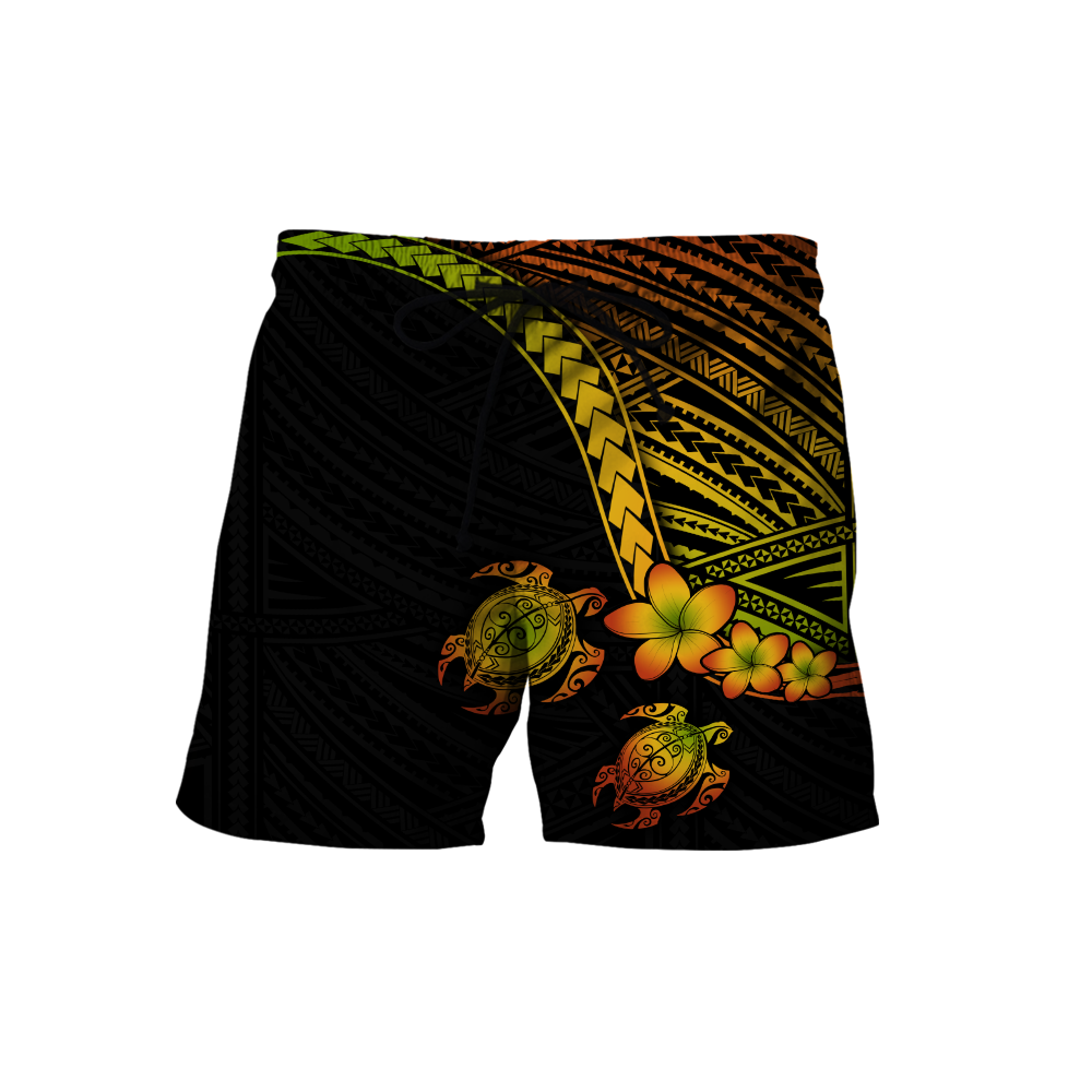 Polynesian Habiscus Turtle Hawaii 3D Unisex Hoodie