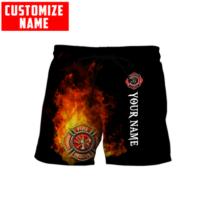 Customize Name Firefighter 3D All Over Printed Unisex Shirts