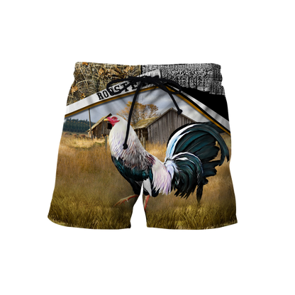 Rooster 3D All Over Printed Unisex Deluxe Hoodie ML
