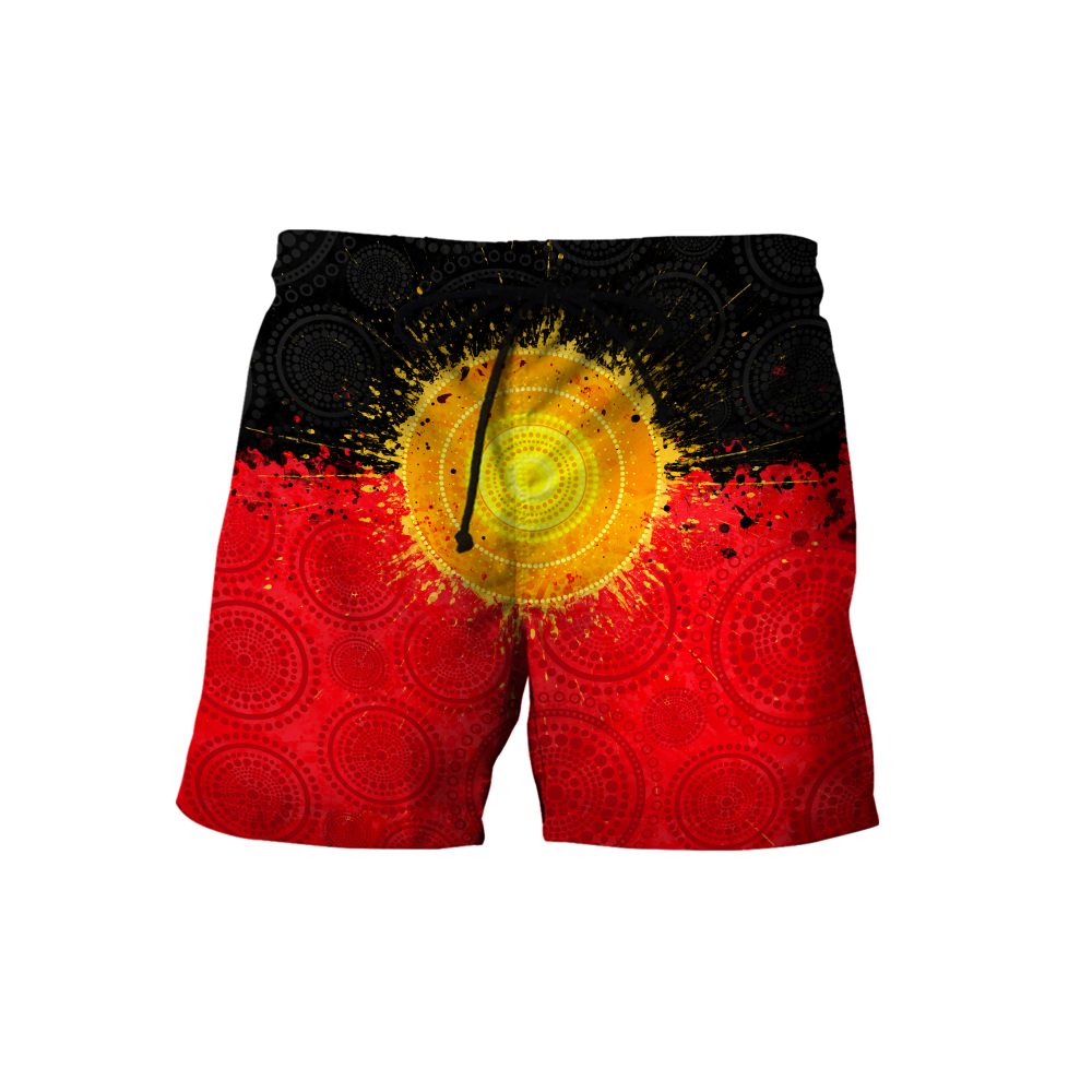 Custom name Aboriginal Flag Indigenous Sun Painting Art 3D design shirts