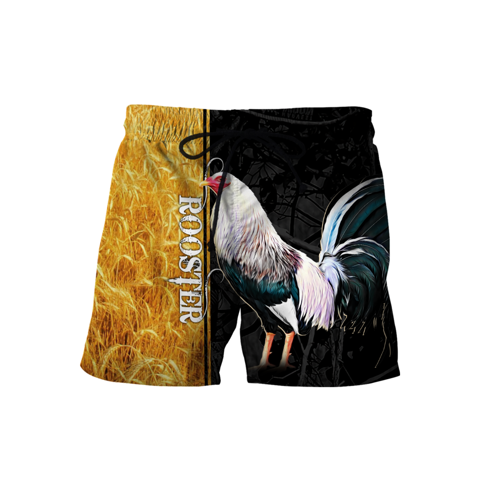 Premium White Rooster Yellow Camo 3D Printed Unisex Shirts