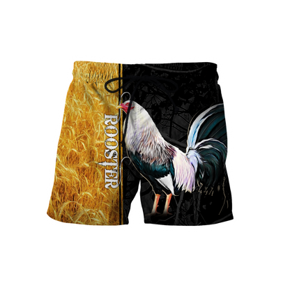 Premium White Rooster Yellow Camo 3D Printed Unisex Shirts