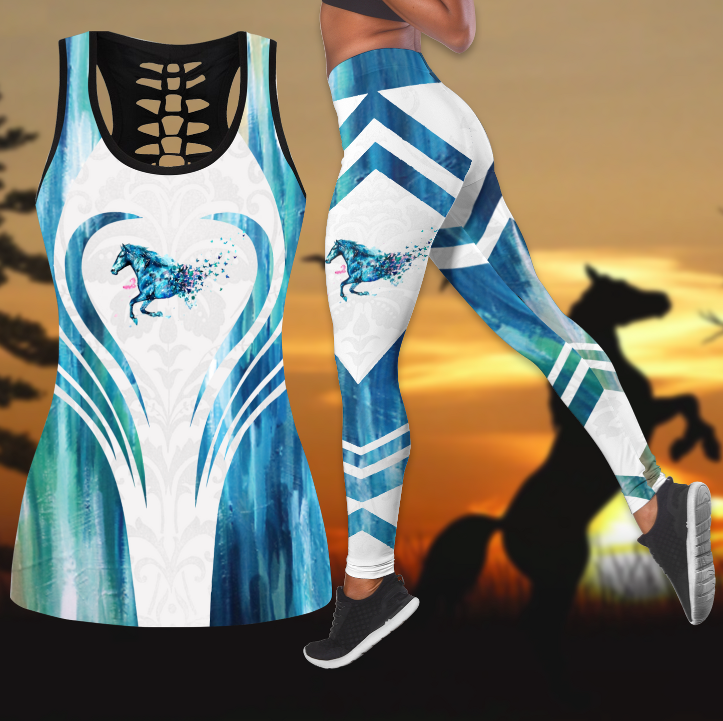 Horse Love Combo Legging + Tank by SUN  AM-SU080401 - Amaze Style™-Apparel