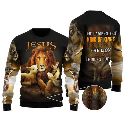Jesus - The Lion And The Lamb 3D All Over Printed Shirts