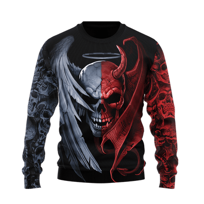 Tmarc Tee Gentle And Evil Skull 3D All Over Printed Unisex Shirts