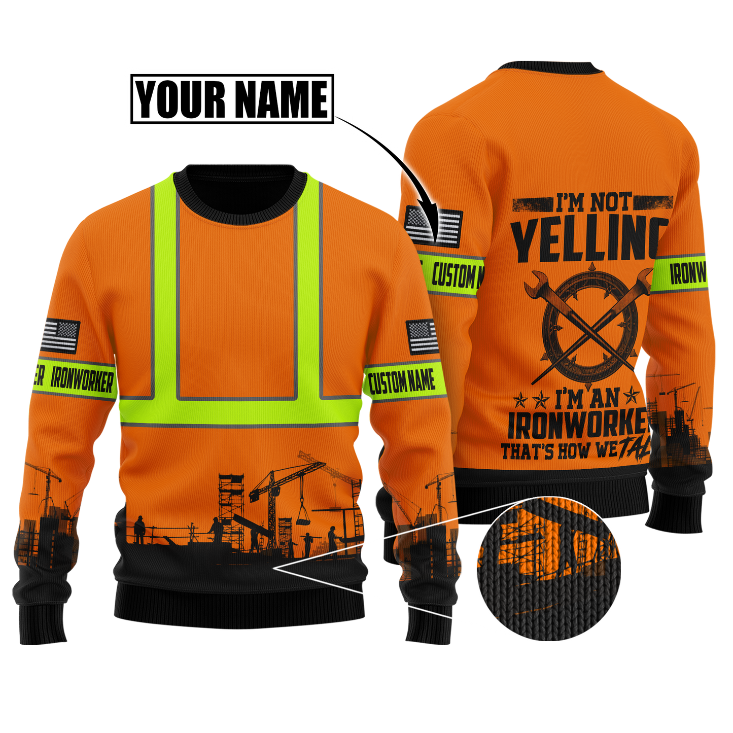 Personalized Ironworker Safety I'm Not Yelling 3D All Over Printed Unisex Shirts TN