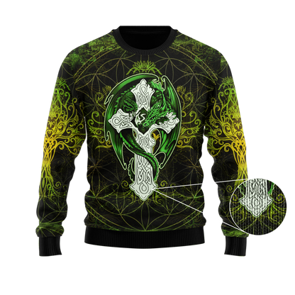 Celtic Dragon Cross Irish Saint Patrick's Day 3D All Over Printed Unisex Shirts TN