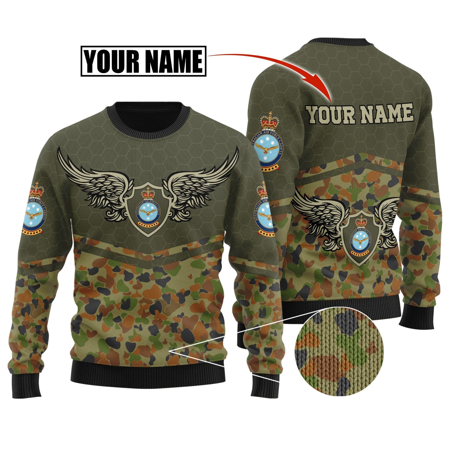 Premium Personalized Australian Air Force Camo Anzac Day 3D Printed Hoodie