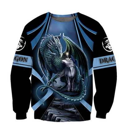 Premium All Over Printed Blue Dragon And Horse Shirts MEI