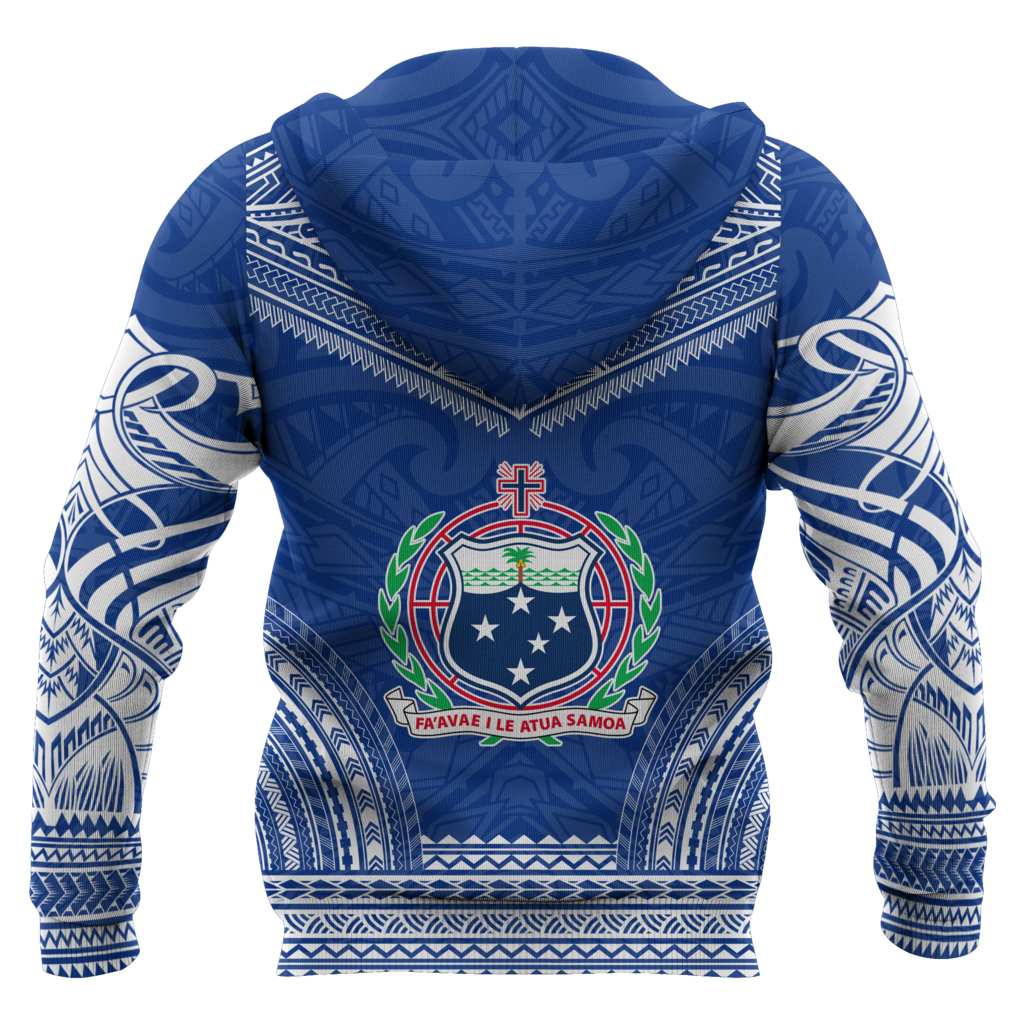 Samoa Polynesian Chief Hoodie - Blue Version - Amaze Style™-Apparel