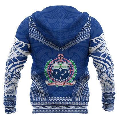 Samoa Polynesian Chief Hoodie - Blue Version - Amaze Style™-Apparel