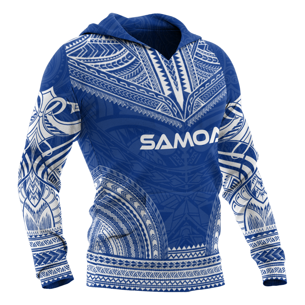Samoa Polynesian Chief Hoodie - Blue Version - Amaze Style™-Apparel