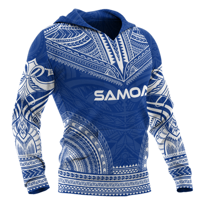 Samoa Polynesian Chief Hoodie - Blue Version - Amaze Style™-Apparel