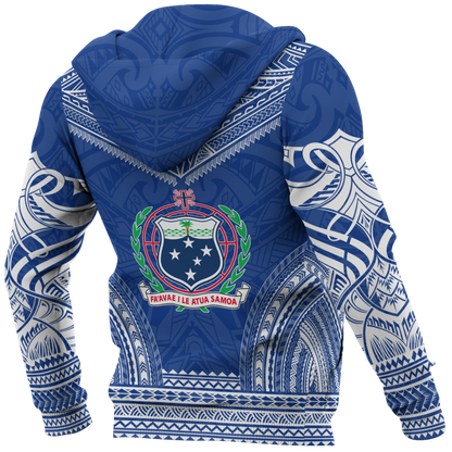 Samoa Polynesian Chief Hoodie - Blue Version - Amaze Style™-Apparel