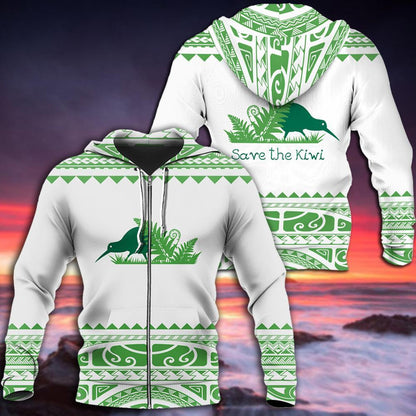 Save the Kiwi ZipHoodie HC2401 - Amaze Style™-Apparel