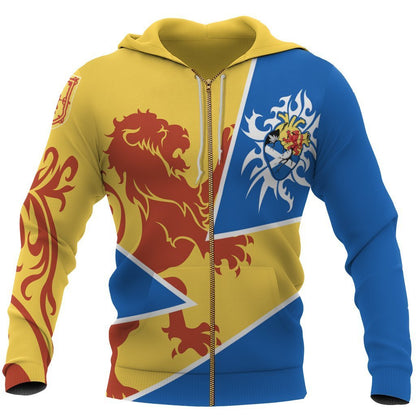 Scotland Hoodie - Scottish Royal Lion 1990s Cadmium Yellow NNK1525 - Amaze Style™-Apparel