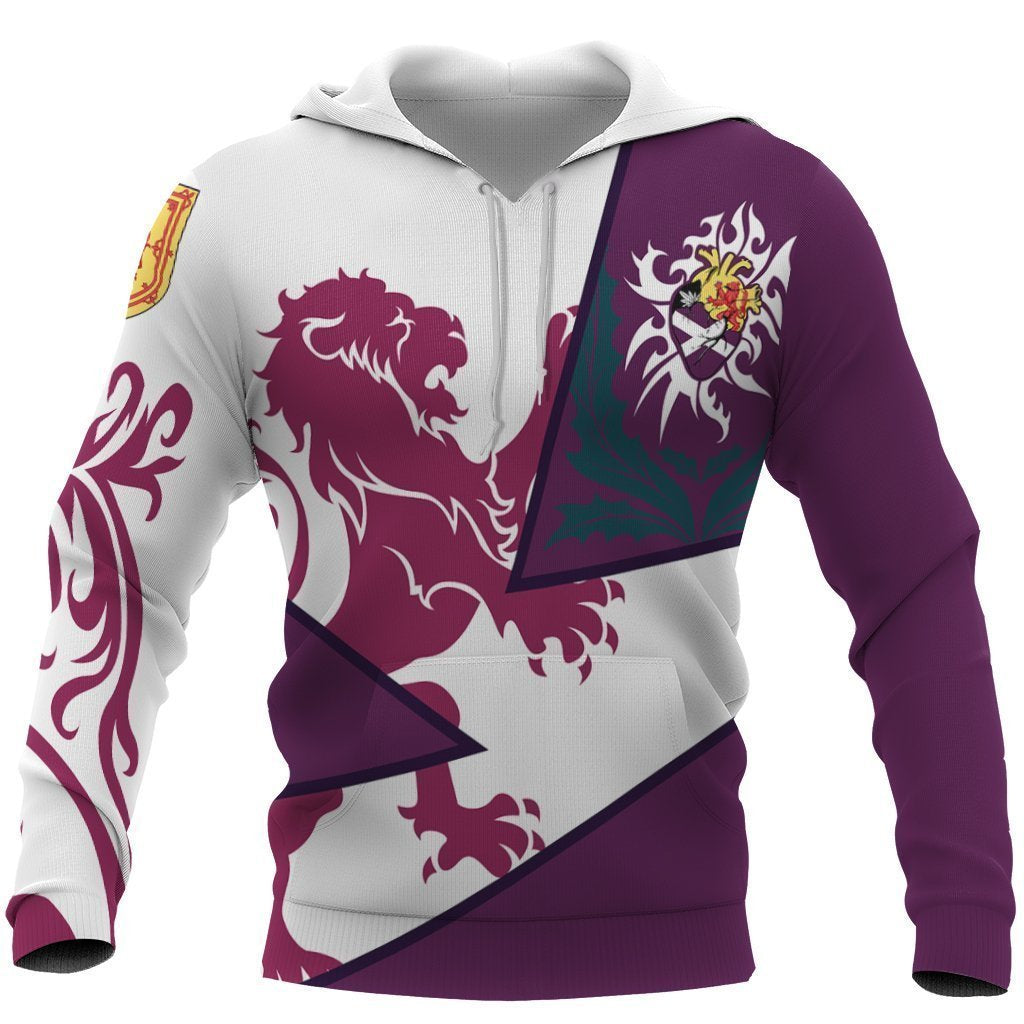 Scotland Hoodie - Scottish Royal Lion 1990s Purple NNK1526 - Amaze Style™-Apparel