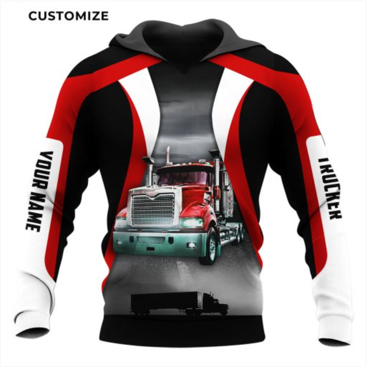 Premium Customized Trucker Red Combo Hoodie And Sweatpants MEI