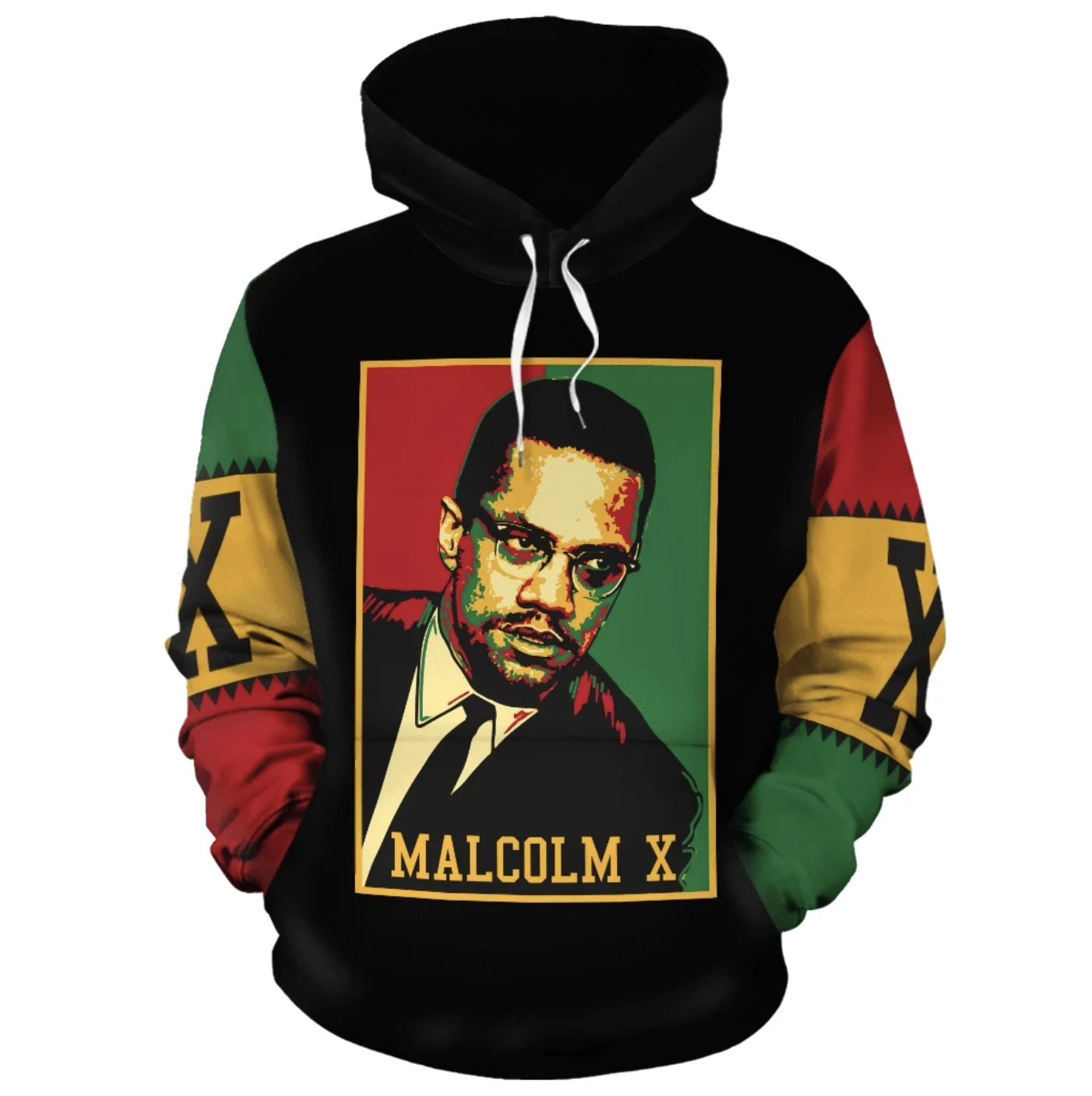African Hoodie - African Malcolm x Retro Hoodie - Amaze Style™-ALL OVER PRINT HOODIES (A)